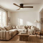 Modern Wooden Ceiling Fan with Remote Control and LED Light