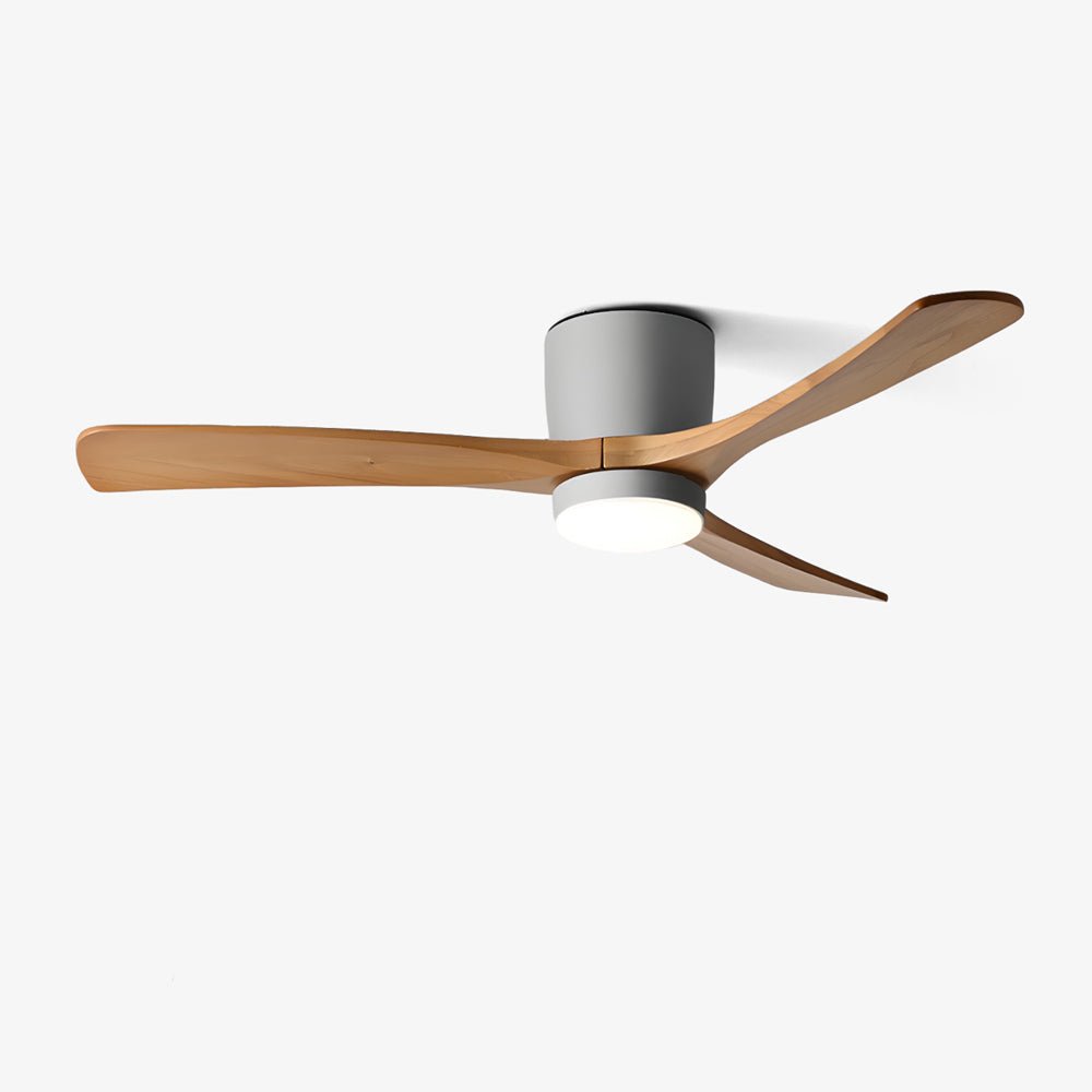 Modern Wooden Ceiling Fan with Remote Control and LED Light
