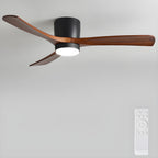 Modern Wooden Ceiling Fan with Remote Control and LED Light