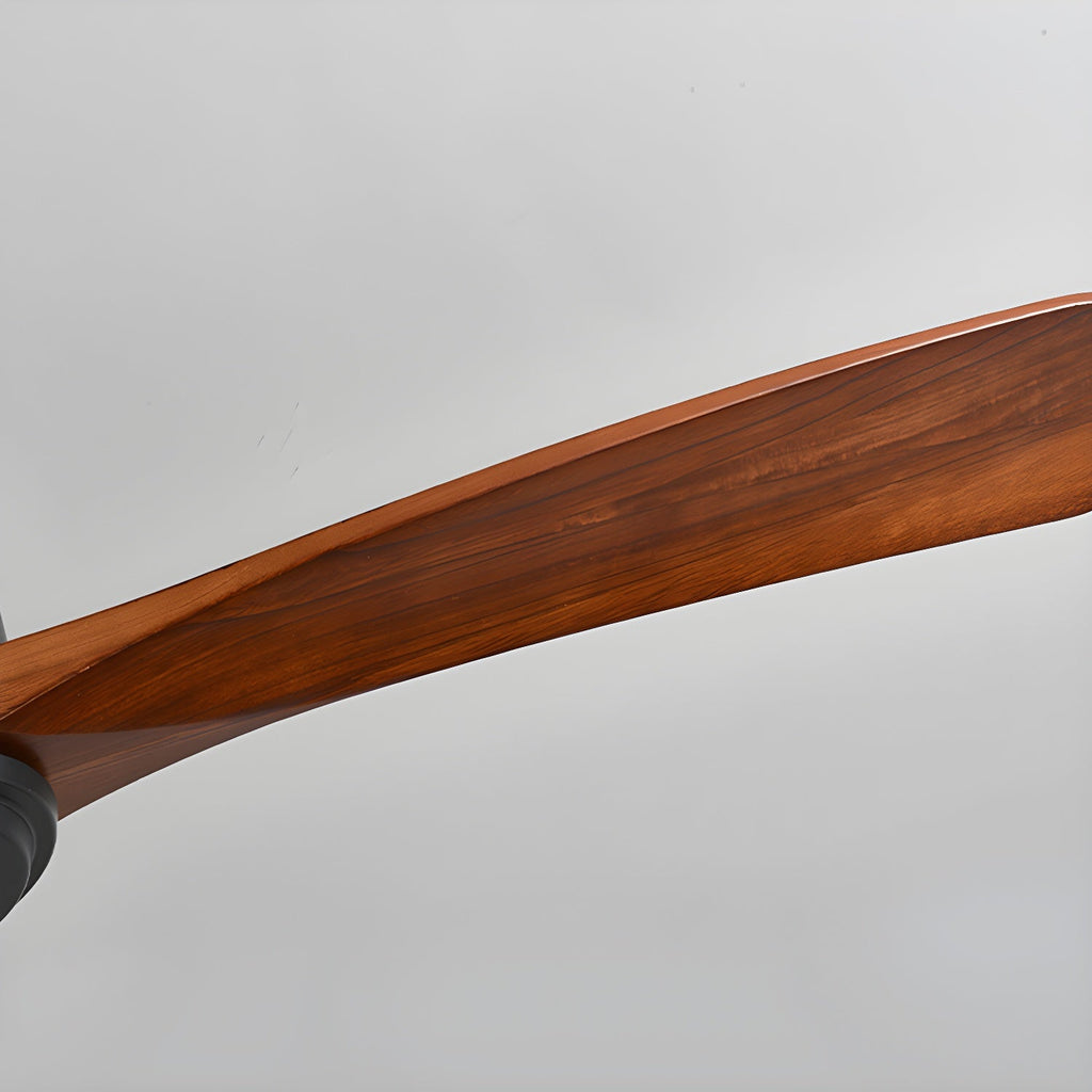 Modern Wooden Ceiling Fan with Remote Control and LED Light