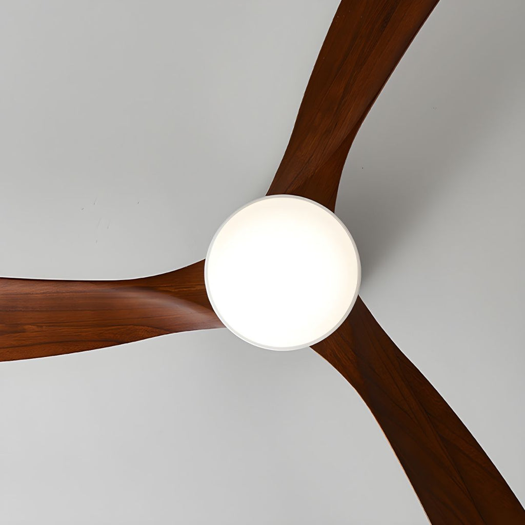Modern Wooden Ceiling Fan with Remote Control and LED Light