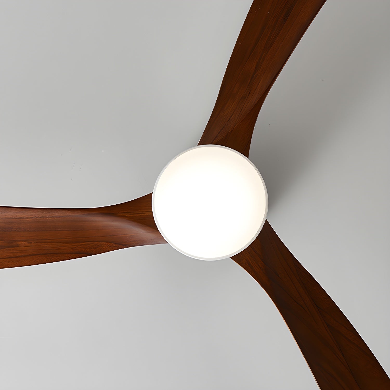 Modern Wooden Ceiling Fan with Remote Control and LED Light