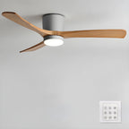 Modern Wooden Ceiling Fan with Remote Control and LED Light