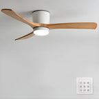 Modern Wooden Ceiling Fan with Remote Control and LED Light