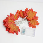 Fall Maple Leaf String Lights Battery Operated LED Autumn Leaf Garland Fairy Lights for Halloween Thanksgiving Party and Bedroom Decoration