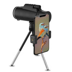 High Power Monocular Telescope with Tripod and Smartphone Holder HD BAK4 Prism Compact Monocular with Compass for Hiking Bird Watching and Travel