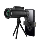 High Power Monocular Telescope with Tripod and Smartphone Holder HD BAK4 Prism Compact Monocular with Compass for Hiking Bird Watching and Travel