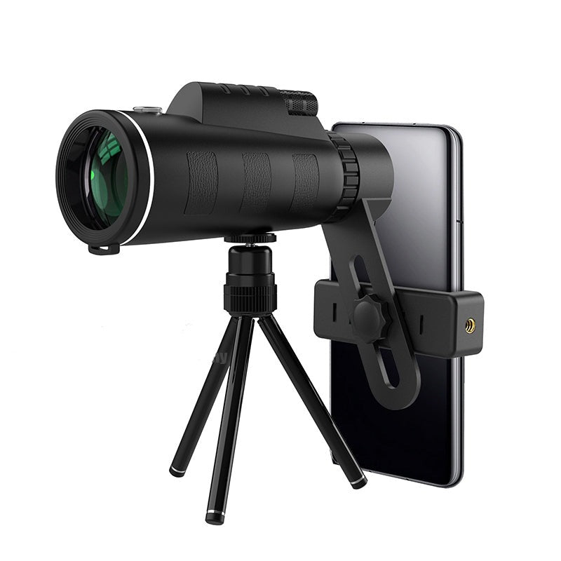 High Power Monocular Telescope with Tripod and Smartphone Holder HD BAK4 Prism Compact Monocular with Compass for Hiking Bird Watching and Travel