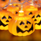Halloween Pumpkin LED String Light Festive Carved Pumpkin Lanterns Plastic Decorative Lamp String for Party Garden and Dormitory