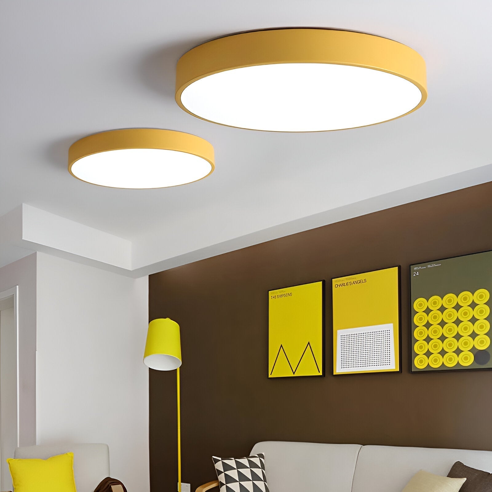 Modern Round Flush Mount Ceiling Light with Slim Frame