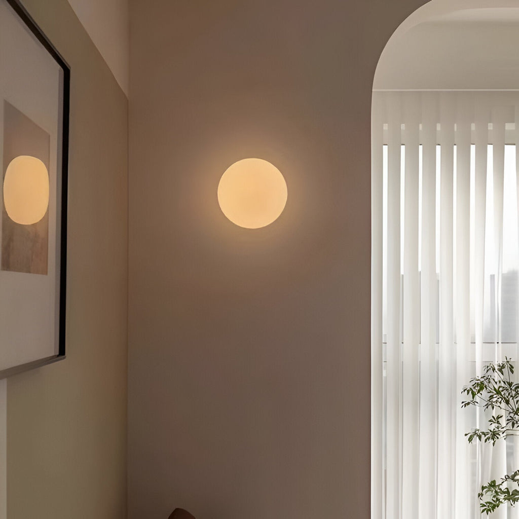 Minimalist Round Glass LED Wall Sconce