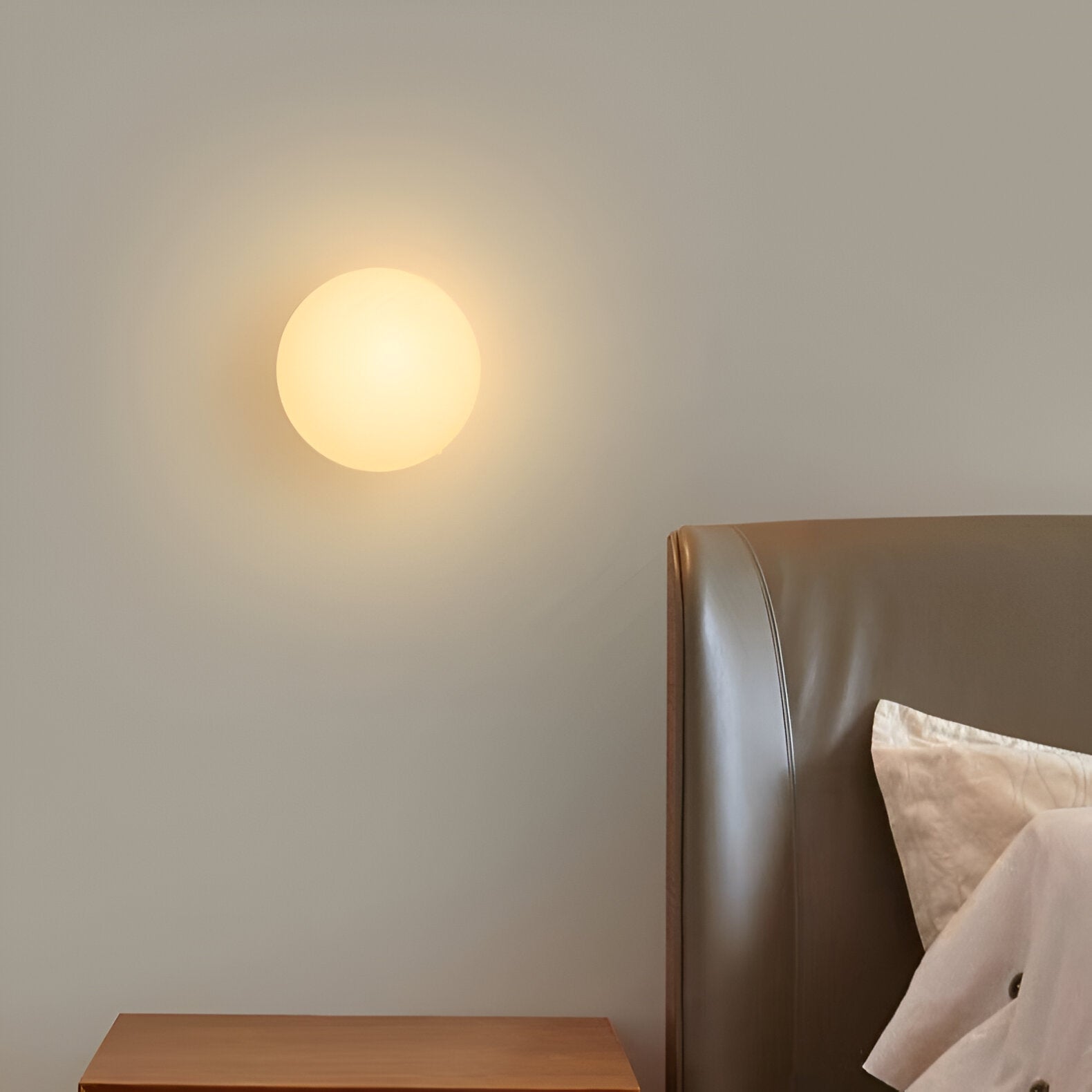 Minimalist Round Glass LED Wall Sconce