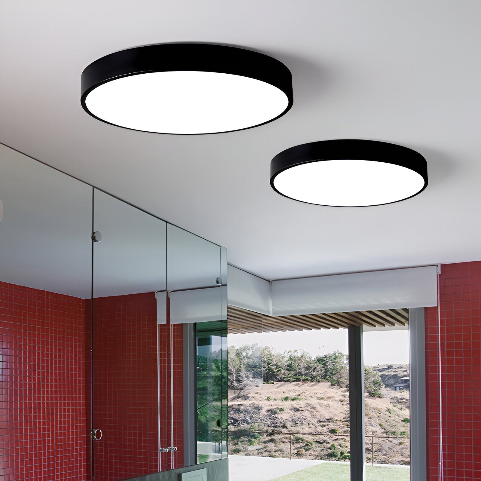 Modern Round Flush Mount Ceiling Light with Slim Frame