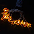 Halloween Pumpkin String Lights Orange Jack-O-Lantern LED Decorative Plastic Fairy Lights for Party Garden and Bedroom Decoration