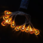 Halloween Pumpkin String Lights Orange Jack-O-Lantern LED Decorative Plastic Fairy Lights for Party Garden and Bedroom Decoration