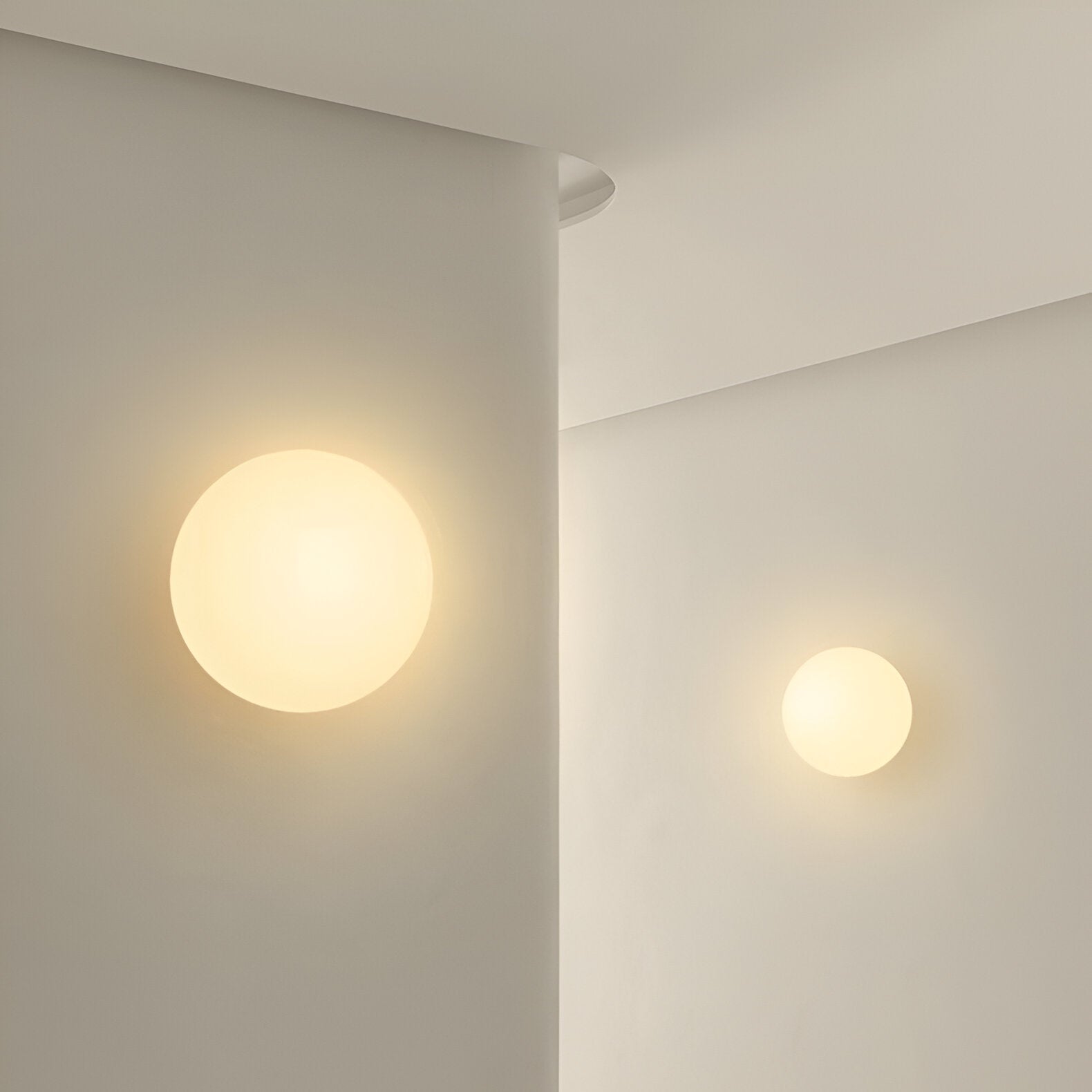 Minimalist Round Glass LED Wall Sconce