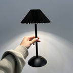 Modern Metal Cordless Rechargeable Table Lamp With Stepless Dimming in Black Shade + Black Base — Harbor Light Co.