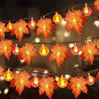 Fall Maple Leaf String Lights Battery Operated LED Autumn Leaf Garland Fairy Lights for Halloween Thanksgiving Party and Bedroom Decoration