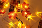 Fall Maple Leaf String Lights Battery Operated LED Autumn Leaf Garland Fairy Lights for Halloween Thanksgiving Party and Bedroom Decoration