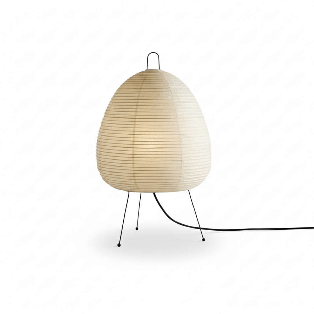Japanese Rice Paper Lantern Floor Lamp with Tripod Base