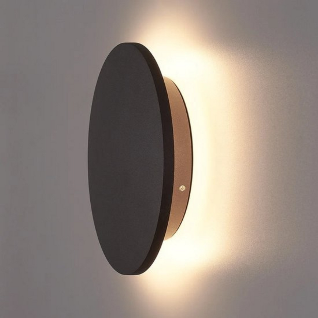 Modern Round LED Light Wall Sconce with Halo Backlight