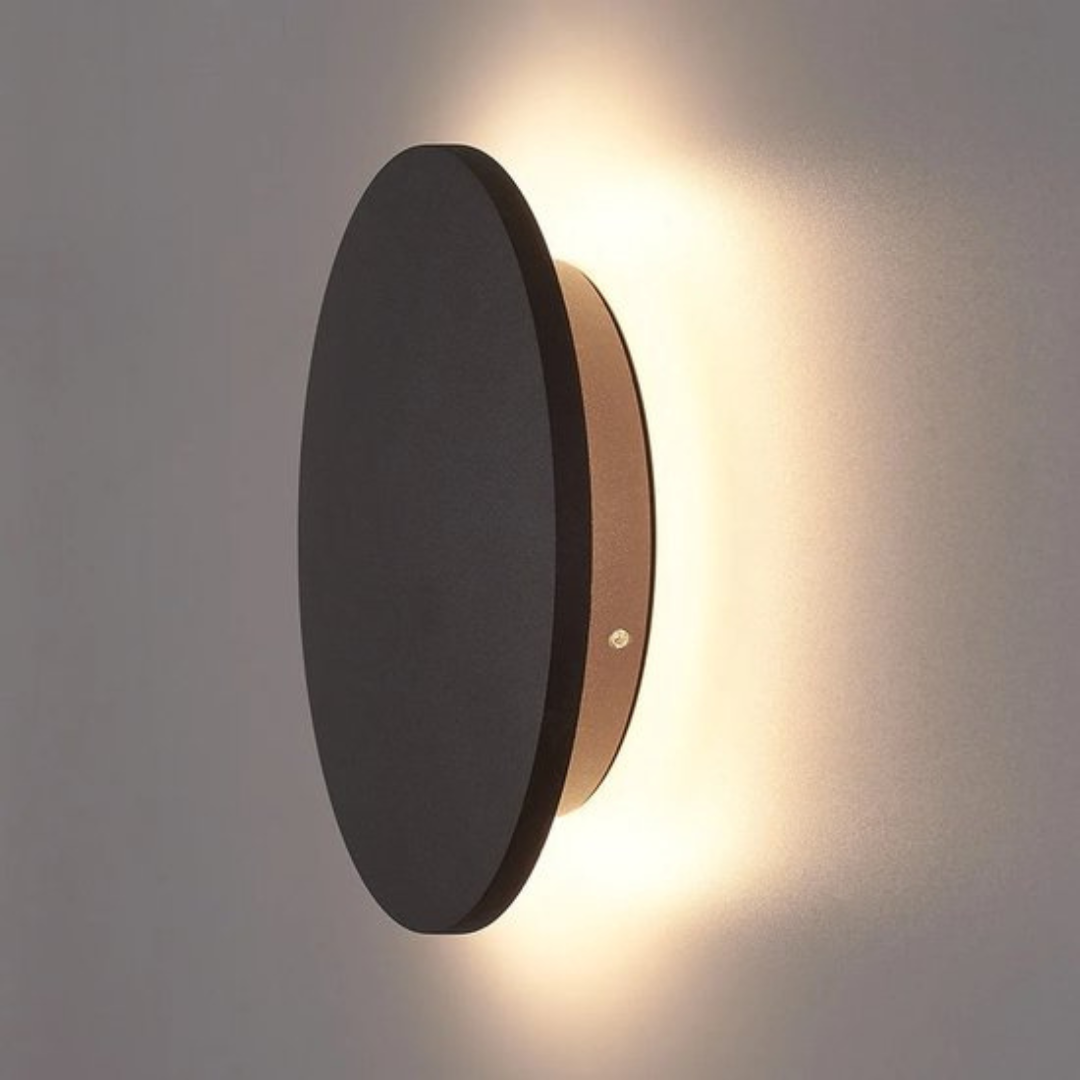 Modern Round LED Light Wall Sconce with Halo Backlight