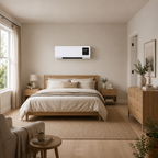 Wall Mounted Electric Heater and Fan Combo with Remote Control and Timer Space Heater Air Cooler for Bedroom Living Room and Home Office