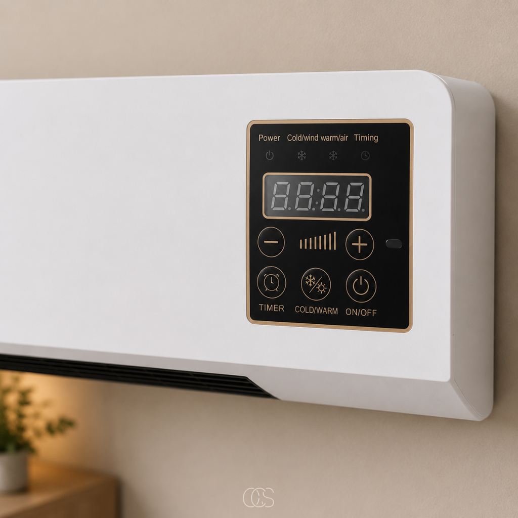Wall Mounted Electric Heater and Fan Combo with Remote Control and Timer Space Heater Air Cooler for Bedroom Living Room and Home Office