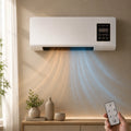 Wall Mounted Electric Heater and Fan Combo with Remote Control and Timer Space Heater Air Cooler for Bedroom Living Room and Home Office