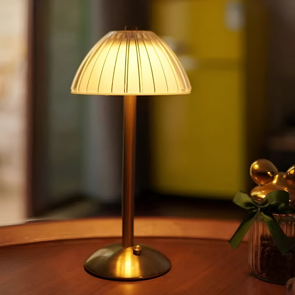 Cordless Vintage LED Light Table Lamp with Crystal Shade