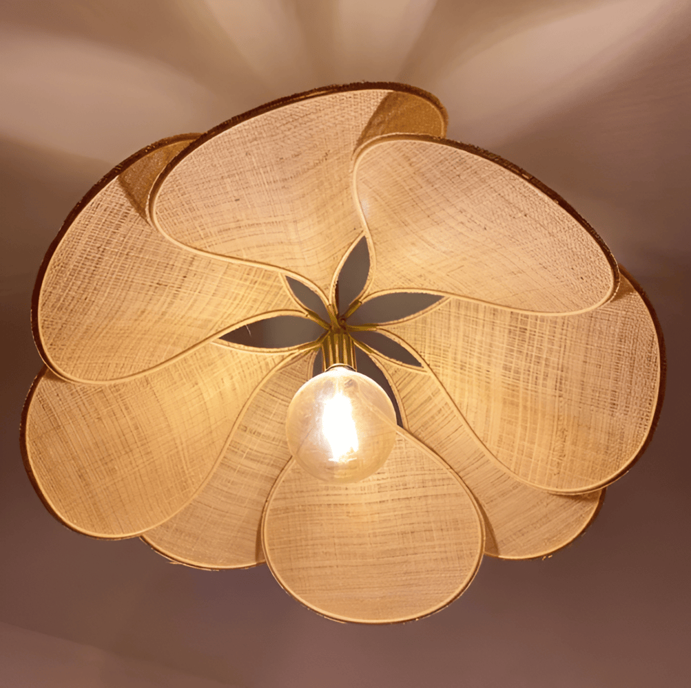 Flower Fabric Pendant Light with E27 Socket