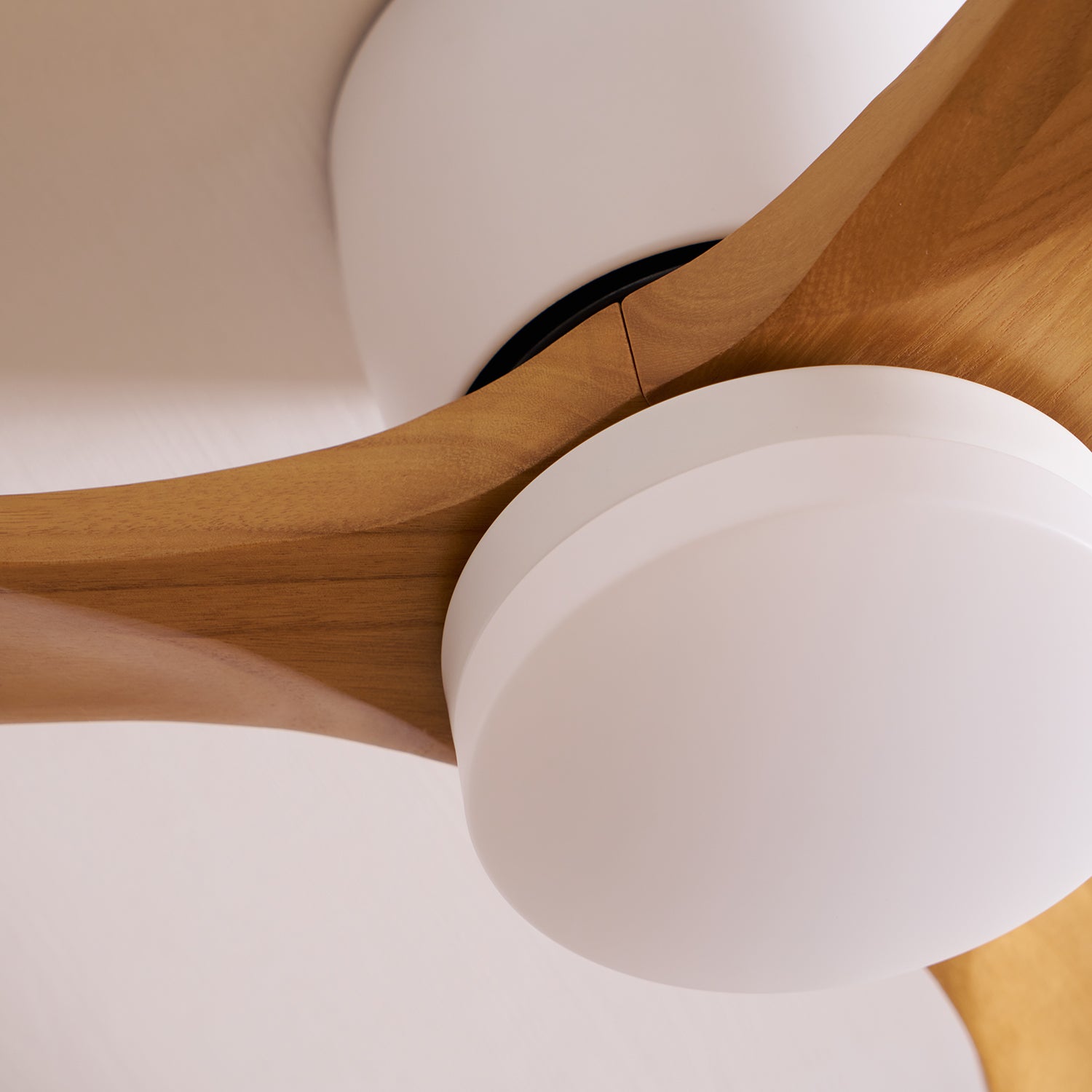 Modern Wooden Ceiling Fan with Remote Control and LED Light