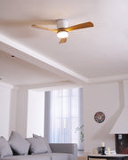 Modern Wooden Ceiling Fan with Remote Control and LED Light
