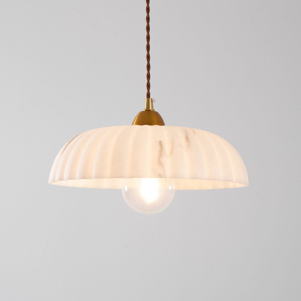 Modern Marble-Style Stone Pendant Light With Warm LED Glow — Harbor Light Co.