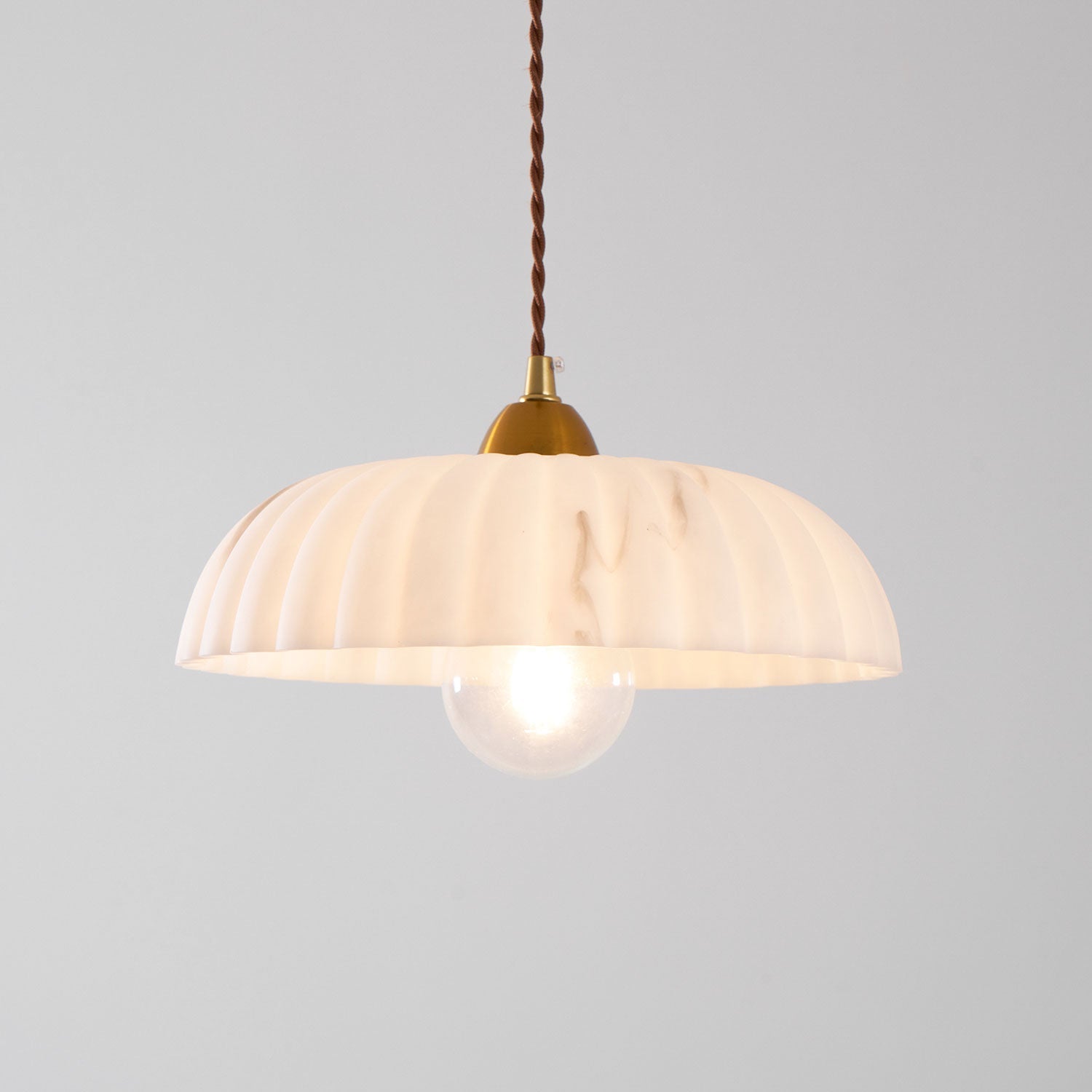 Modern Marble-Style Stone Pendant Light With Warm LED Glow — Harbor Light Co.