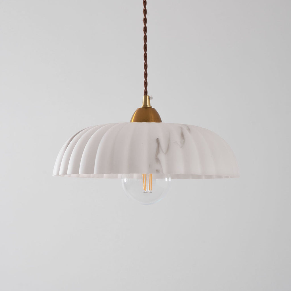 Modern Marble-Style Stone Pendant Light With Warm LED Glow — Harbor Light Co.