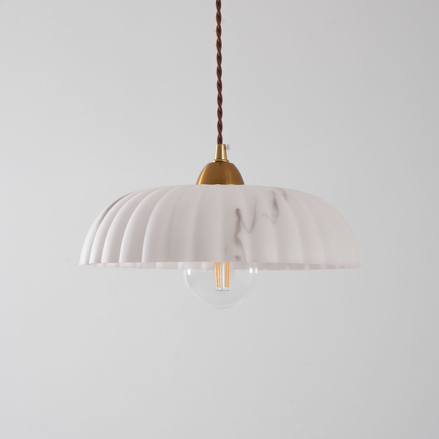 Modern Marble-Style Stone Pendant Light With Warm LED Glow — Harbor Light Co.