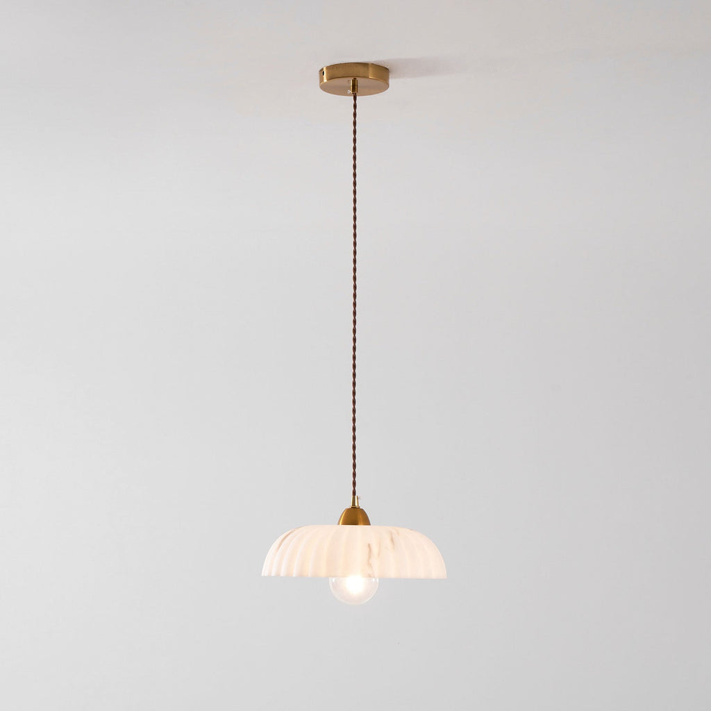 Modern Marble-Style Stone Pendant Light With Warm LED Glow — Harbor Light Co.
