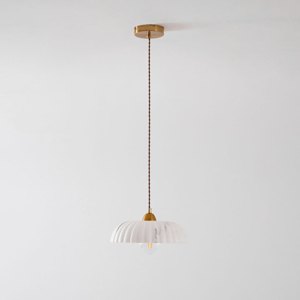 Modern Marble-Style Stone Pendant Light With Warm LED Glow — Harbor Light Co.