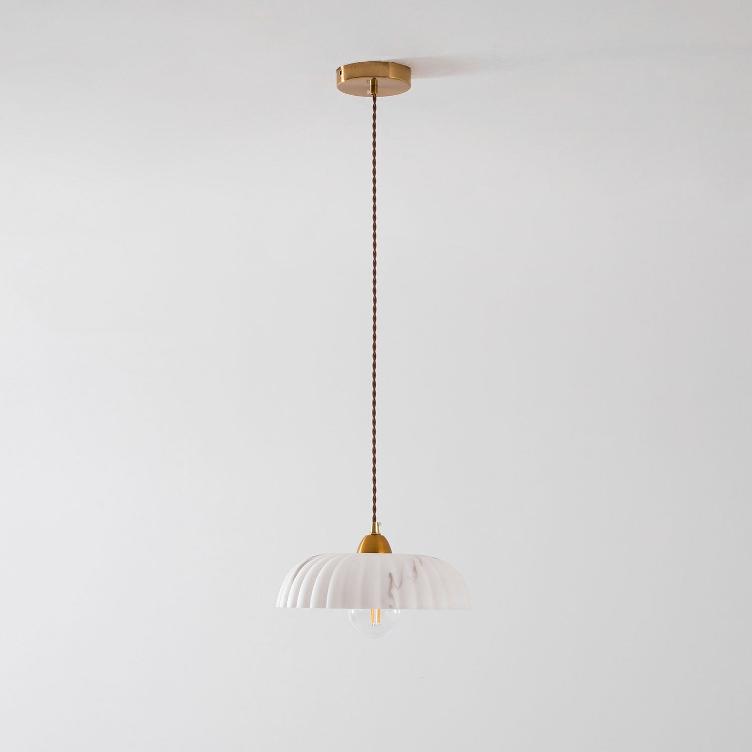 Modern Marble-Style Stone Pendant Light With Warm LED Glow — Harbor Light Co.