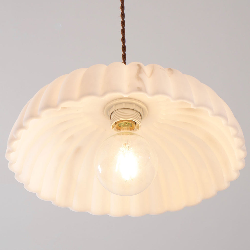 Modern Marble-Style Stone Pendant Light With Warm LED Glow — Harbor Light Co.
