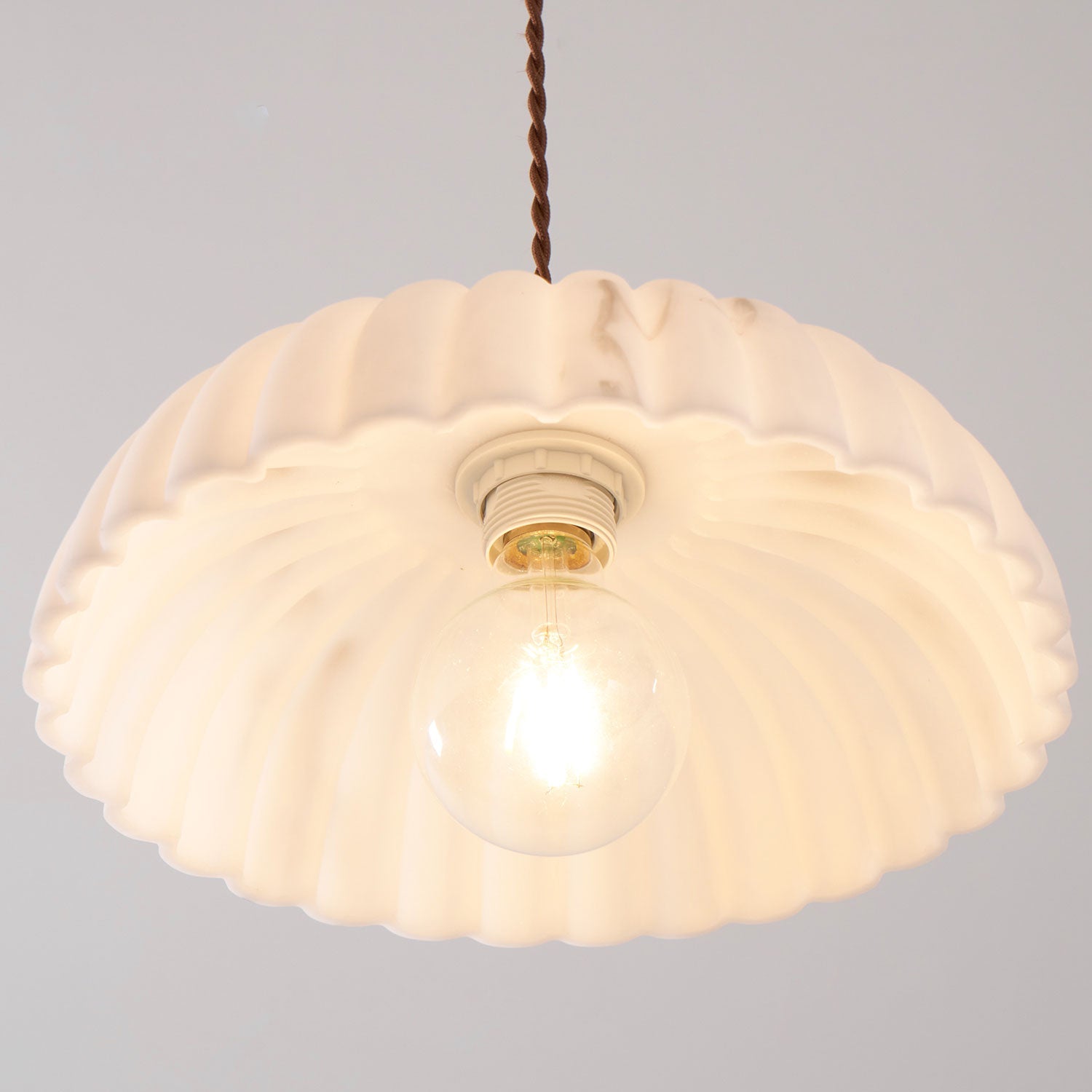 Modern Marble-Style Stone Pendant Light With Warm LED Glow — Harbor Light Co.