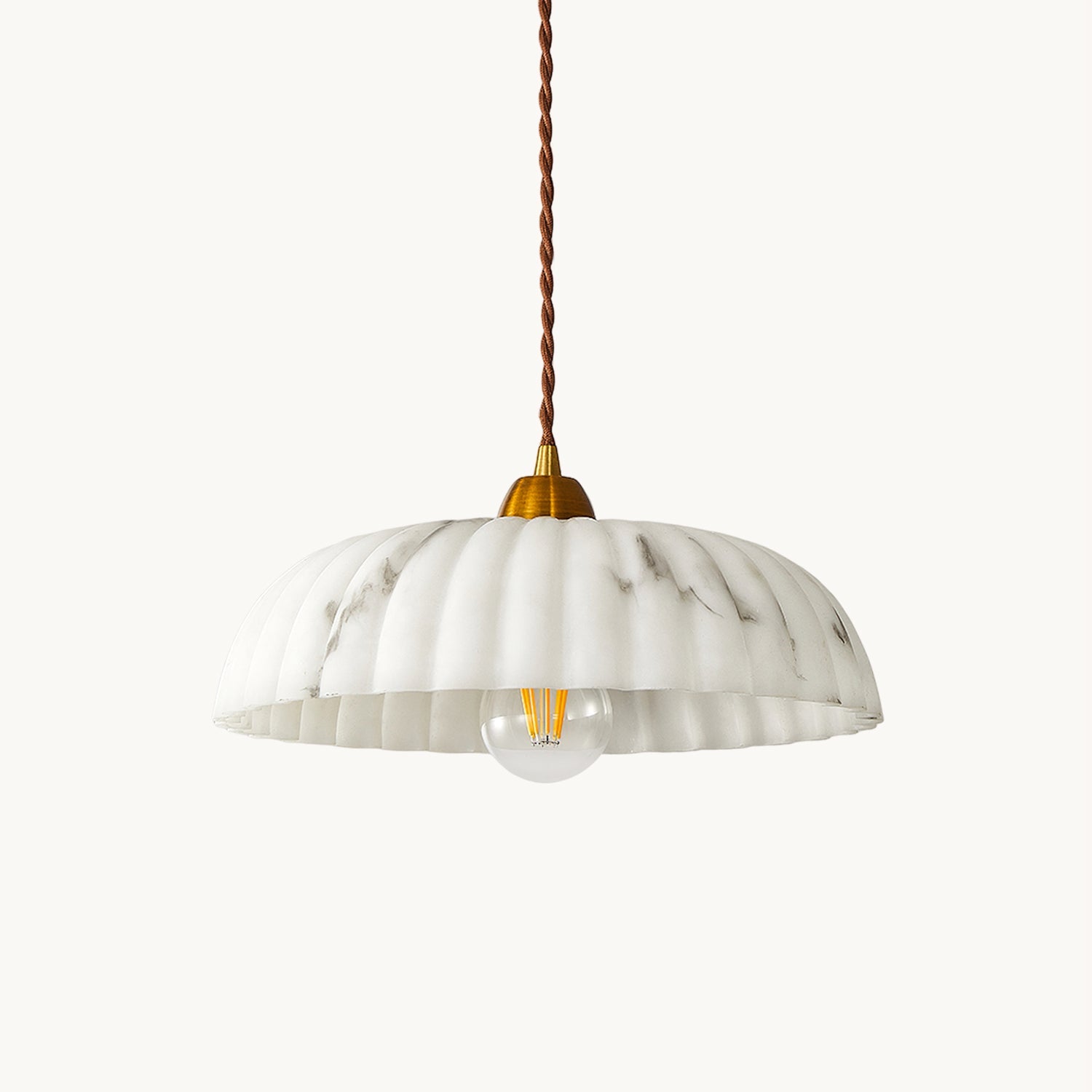 Modern Marble-Style Stone Pendant Light With Warm LED Glow — Harbor Light Co.