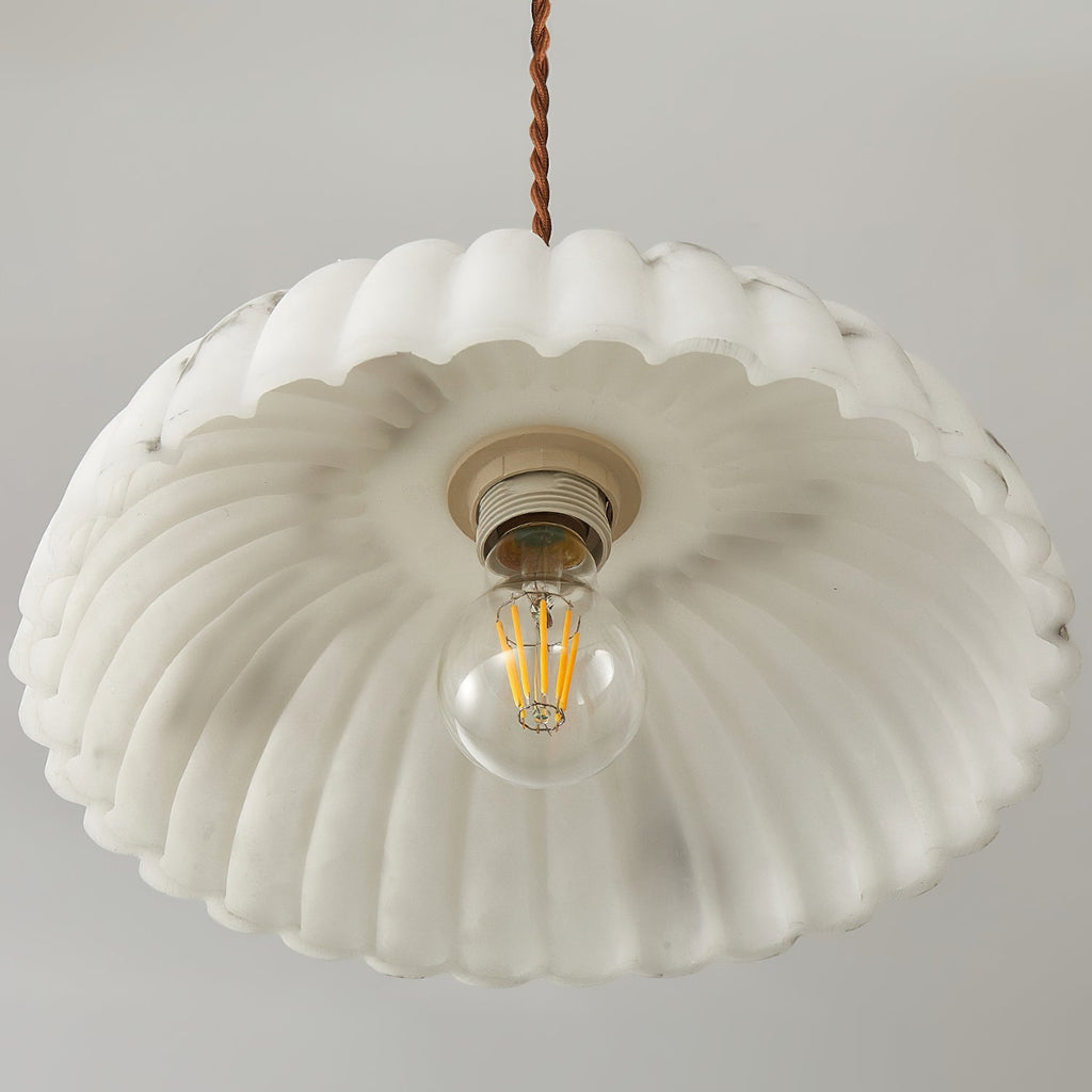 Modern Marble-Style Stone Pendant Light With Warm LED Glow — Harbor Light Co.