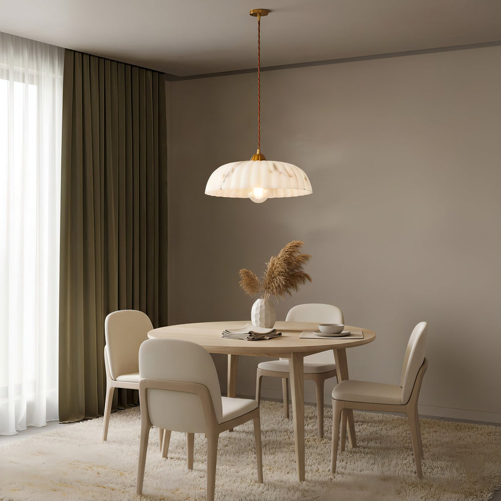 Modern Marble-Style Stone Pendant Light With Warm LED Glow — Harbor Light Co.