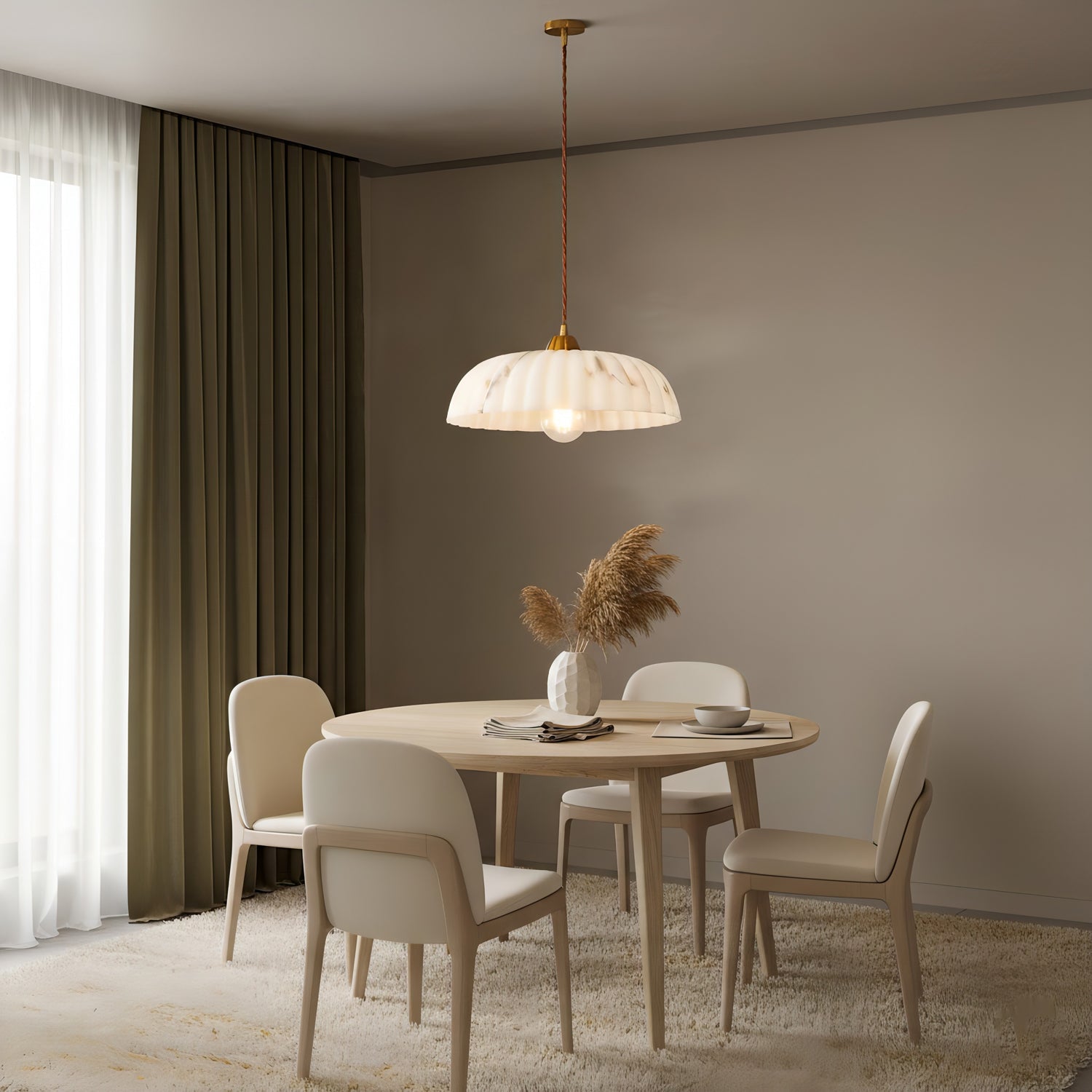 Modern Marble-Style Stone Pendant Light With Warm LED Glow — Harbor Light Co.