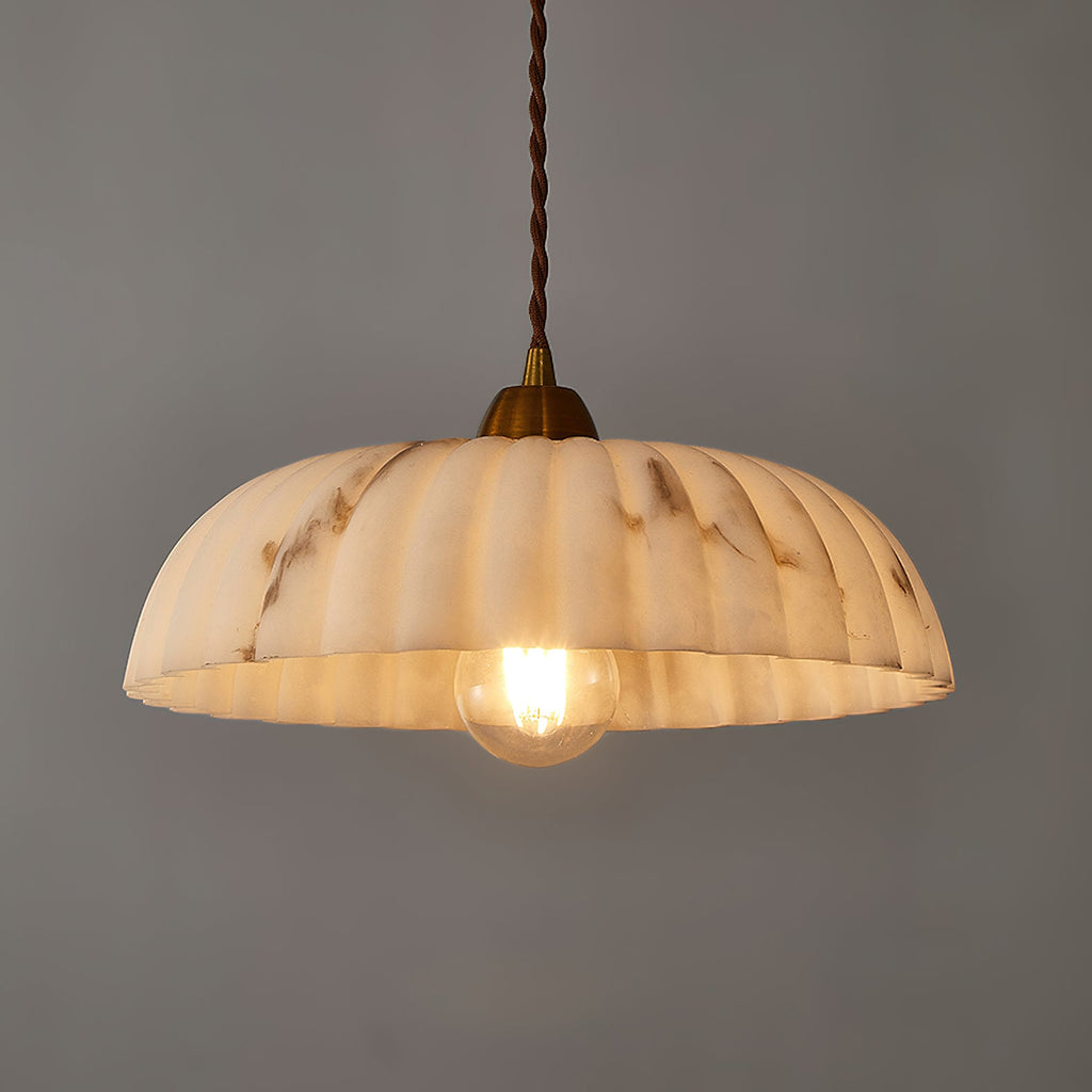 Modern Marble-Style Stone Pendant Light With Warm LED Glow — Harbor Light Co.