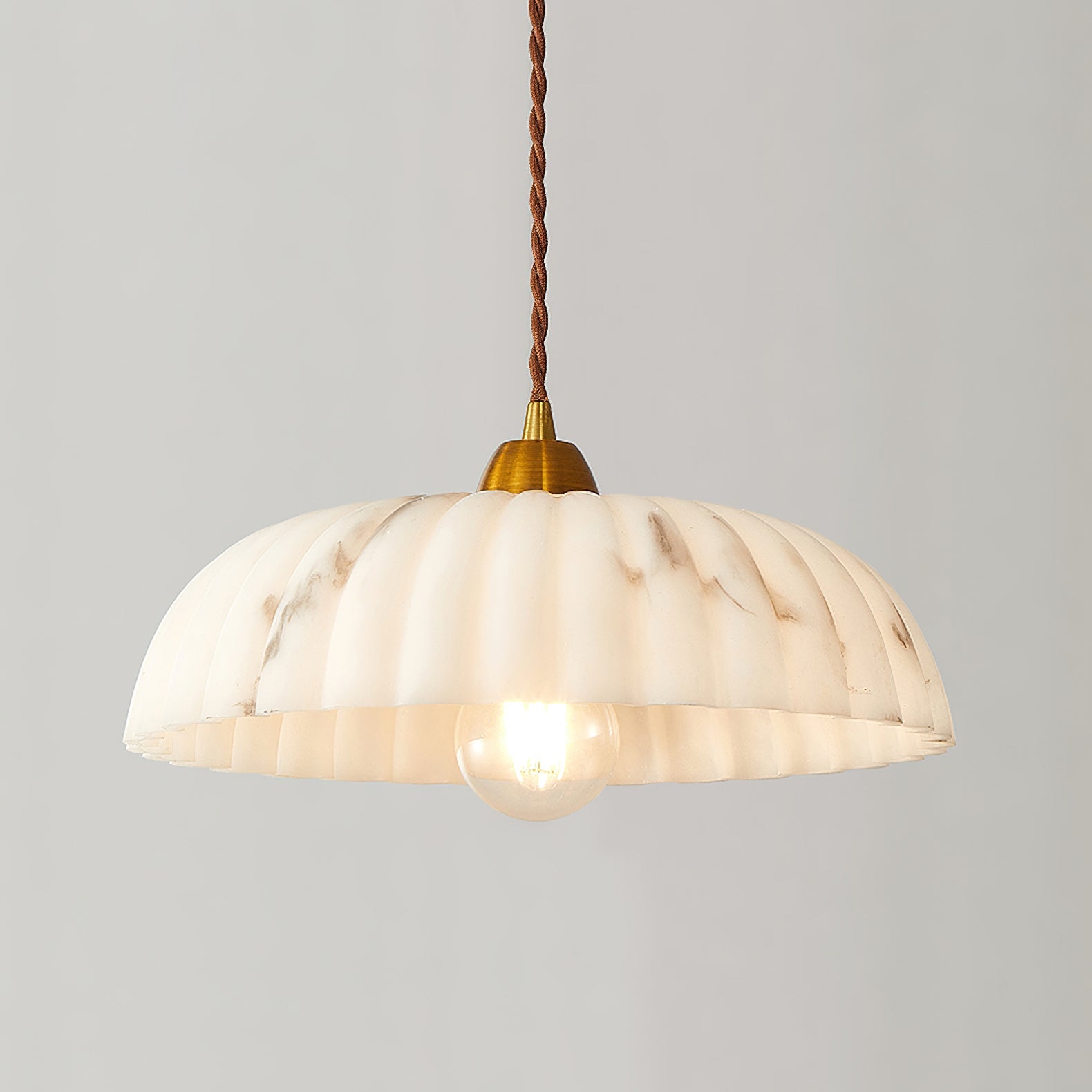 Modern Marble-Style Stone Pendant Light With Warm LED Glow — Harbor Light Co.