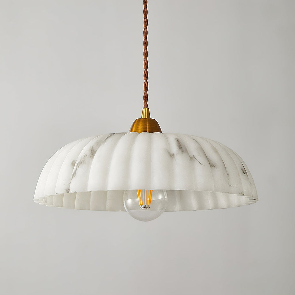 Modern Marble-Style Stone Pendant Light With Warm LED Glow — Harbor Light Co.