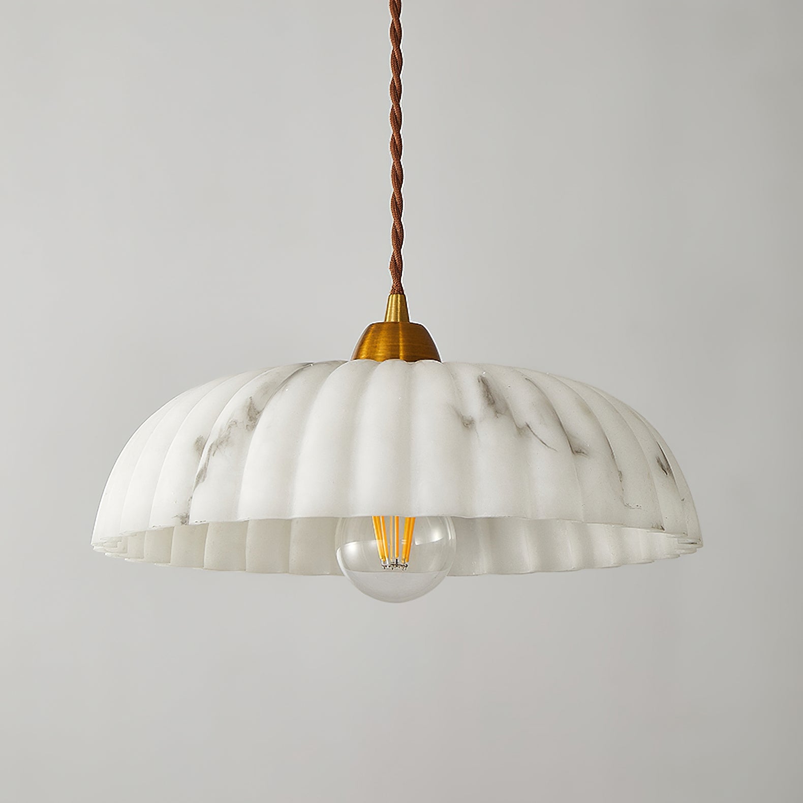 Modern Marble-Style Stone Pendant Light With Warm LED Glow — Harbor Light Co.